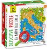 Ludattica | Detective Puzzle La Mappa Dell'Italia | Puzzle Geografico | Puzzle Educativo per Bambini 6+ | Due Giochi in Uno | Made in Italy