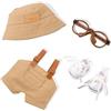 Gatphy Abbigliamento per bambole per scatole cieche da 15/17 cm, tuta, cappello, occhiali, scarpe (kaki)
