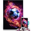 LKASGCBY Puzzle da 1000 pezzi per adulti Calcio in fiamme Difficile da completare ma divertente e umoristico Decorazioni e regali unici per la casa 38x26cm