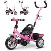 Spielwerk® Triciclo per Bambini 2in1 con Maniglia Sicurezza Portaoggetti Bici per Imparare Giocando Pedali Removibili con Cestino