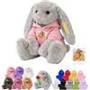 DRAJOIN Peluche Coniglietto Personalizzato Con Testo E Foto, Bunny Stuffed Animal Animale Di Peluche Su Misura Come Primi Regali Di Pasqua Per Ragazzi E Ragazze A Pasqua E Compleanno, 25cm