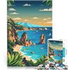 AITEXI Puzzle 1000 pezzi per adolescenti paesaggio della Sardegna Giocattolo educativo antistress con pezzi completamente interconnessi di forma casuale 38x26cm