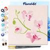 Figured'Art Mini Dipingere con i Numeri 20x20cm con Telaio - Paint by Numbers Ramo di Orchidea 1, Passatempo per Adulti, Kit Completo, Hobby Creativi - Quadri fai da te Tela Già Incorniciata