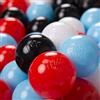 KiddyMoon Palline Morbide Colorate Per Piscina Bambini Fatto In UE, 200 ∅ 6CM, Nero/Bianco/Rosso/Azzurro