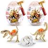 Robo Alive Mini Dino Fossil Find Scavare e scoprire per bambini dai 4 agli 8 anni, Scavi di fossili preistorici, giocattoli educativi, ottimo kit scientifico (2 Pack, T-Rex & Brontosaurus)