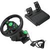 Cryfokt Volante da Gioco per PC Racing Wheel con Pedale - Volante da Corsa Realistico per Auto da 180 Gradi per PC, 360