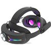 AARONMEI Archetto per Meta Quest 3S, cinturino sostitutivo VR con batteria da 12000 mAh, comfort migliorato e tempo di riproduzione prolungato, con luce RGB, per visore VR Quest 3S. (nero)