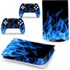 PDURMBUAB Nessuna Schiuma Nessuna Bolla Pelle Decalcomanie Anime Console Per PS5 Disk Edition 2 Controller Pellicola Vinile Avvolge, Durevole, Resistente Graffi 12518