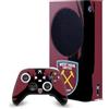 Head Case Designs Licenza Ufficiale West Ham United FC Colpo Spazzata Arte Pacchetto Console Da Gioco Wrap E Pelle Per Controller Compatibile con Xbox Series S Console & Controller Bundle