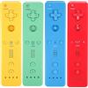 Yosikr Wii Controller Confezione da 4 pezzi telecomando Wii con custodia in silicone e cinturino da polso, compatibile con console Wii/Wii U - Giallo + Verde + Blu + Rosso