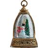 Generico Lanterna Globo Di Neve - Resina ABS 8.5x5x14cm | Lampada Illuminata A Batteria | Di Neve Natalizia A Tema Invernale | Luce Decorativa Per Tavolo, Feste E Regalo