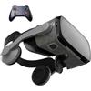BHJAYIGS Occhiali VR, Visore Realtà Virtuale 3D, VR Visore Cuffie, Glasses 3D con Lenti HD Anti Luce Blu, Compatibili con Smartphone iPhone Android da 4,7-7,2 Pollici, Regalo di Natale, Regalo(C)