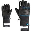 Ziener GOMIN-Z - Guanti da sci da uomo, impermeabili, Palmo in pelle, senza PFC, colore: nero, blu persiano, 7,5