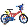 Vélo ATLAS Bicicletta da bambino Paw Patrol 14' dotata di 2 freni, piastra anteriore decorativa, borraccia posteriore e stabilizzatori rimovibili, telaio e forcella rossi