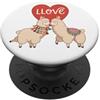 Funny Animal Puns & Romantic Wildlife Gi Love Llamas Pun Carino Alpaca Coppia Cuore Romantico PopSockets PopGrip Adesivo