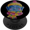 Whimsical Pastel Fantasy Cold Weather Gr Elfo blu carino inverno ritratto allegro carattere grafico PopSockets PopGrip Adesivo