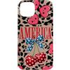 Animal Print Cute And Fun Custodia per iPhone 15 Plus Brown Cheetah America Girls Leopard Print Cherry E Bow