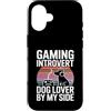 Introvert Dog Gamer Puppy Lover Gaming Custodia per iPhone 16 Amante dei cani introverso di gioco al mio fianco