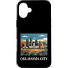 Oklahoma City Travel Art Studio Custodia per iPhone 16 Plus Oklahoma, skyline città, retro, vendemmia, arte, design