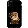 ghost cat stump stars cute Halloween pum Custodia per iPhone 11 Gatto fantasma su moncone con stelle