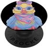 Kawaii Whimsical Pastel Barnyard Face Gr Occhiali rosa con simpatico ritratto floreale di maiale PopSockets PopGrip Adesivo