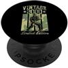Retro Bigfoot Playing Guitar Birthday Pa Vintage 2000 Bigfoot Sasquatch Theme Chitarra Edizione Limitata PopSockets PopGrip Adesivo