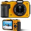 Rollei Macchina Fotografica Subacquea, Rollei Sportsline 64 Pro Fotocamera Subacquea Digitale 5K 64MP Telecamera Impermeabile con Sensore Sony 21MP Zoom Digitale 18X per Snorkeling Immersioni Nuoto
