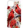 Cute Red Cardinal Bird Custodia per iPhone 14 Plus Simpatico disegno floreale rosso cardinale uccello per gli amanti degli uccelli