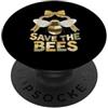 Month of Bees Pollinator Awareness Mese nazionale del miele di Save the Bees Month PopSockets PopGrip Adesivo