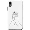 one line art one line drawing line penci Custodia per iPhone XR Mani di disegno a una linea: tocco nel contorno