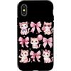 Coquette Bow Aesthetic Cat Graphic Women Custodia per iPhone X/XS Coquette Bow Cat Cute Kitty nastro estetico amante dei gatti