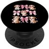 Coquette Bow Aesthetic Puppy Graphic Wom Coquette Bow Puppy Cute Dog Ribbon Estetica Dog Lover PopSockets PopGrip Adesivo