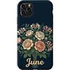 Birthday Flower Family Gifts Shop Custodia per iPhone 11 Pro Max June Birth Flower Rose & Honeysuckle Floral Cute Birthday