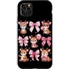 Coquette Bow Aesthetic Deer Graphic Wome Custodia per iPhone 11 Pro Max Kawaii Deer Coquette Bow Ribbon Estetica Deer Lover Bambini