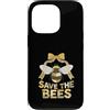 Month of Bees Pollinator Awareness Custodia per iPhone 13 Pro Mese nazionale del miele di Save the Bees Month