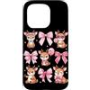 Coquette Bow Aesthetic Deer Graphic Wome Custodia per iPhone 15 Pro Kawaii Deer Coquette Bow Ribbon Estetica Deer Lover Bambini