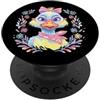 Kawaii Whimsical Pastel Farm Face Graphi Graziosa anatra ritratto amante degli uccelli grafica rosa occhiali fiocco dolce PopSockets PopGrip Adesivo