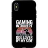 Introvert Dog Gamer Puppy Lover Gaming Custodia per iPhone X/XS Amante dei cani introverso di gioco al mio fianco
