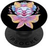 Pastel Party Smiling Bow Face Studio Gra Blu Clown Kawaii Circus Personaggio Ritratto Divertente Grafica PopSockets PopGrip Adesivo