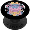 Girly Reptile Lover Whimsical Portrait G Carino coccodrillo coccodrillo rettile personaggio grafico blu PopSockets PopGrip Adesivo
