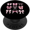 Cute Coquette Bow Aesthetic Gifts Women Pink Coquette Bow Ribbon Estetica Carino Ragazze Grafica PopSockets PopGrip Adesivo