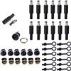 RUNCCI-YUN 5.5 mm x 2.1 mm 24 pezzi con filettatura femmina presa jack di alimentazione DC 3 pin montaggio pannello connettore spina