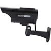 Akozon Akozon Telecamera di Sicurezza Finta Ad Energia Solare con Luce LED - Sorveglianza Realistica per Esterni in Stile CCTV, Angolo di Visione Regolabile, Installazione Facile (BLACK)