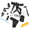Oxxggkao Action Camera Chest Mount Bundle: Selfportrait Stick, supporto di assorbimento per riprese all'aperto cinghia toracica