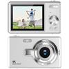 EasyByMall Fotocamera digitale CCD 1080P, 96 MP autofocus Vlogging fotocamera con zoom digitale 16X e display IPS da 2,4 pollici per registrazione fotografica (argento)
