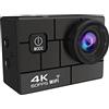 DIGNIFE Action Camera, Azione Camera Ultra. HD 4K / 6 0FPS WiFi 2.0 170D Le fotocamere del casco della videocamera impermeabile subacquea 170D for motocicli(Standard)