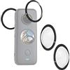 Puluz Compatibile per Insta360 One X2 Sticky Lens Guards PC Protezione Copertura Protezione per Insta 360 One X2 Impermeabile 360 Action Camera Accessori