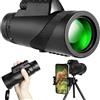 Generic Monocolo telescopico ad alta potenza con treppiede e adattatore per smartphone, monocolo ad alta definizione per adulti, adatto per escursionismo, caccia, osservazione delle stelle, nero 2