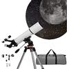 RENYUEH Telescopio, telescopio astronomico per bambini e adulti, apertura 80 mm, lunghezza focale 500 mm, telescopio rifrattore 3X, ingrandimento HD, monoculare, telescopio professionale per cielo stella