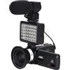 DMETE Videocamera Full 4K Videocamere digitali professionali Streaming live Fotografia 18X Registratore Vlog Webcam Ultra HD Regalo per principianti(32G SD Card,Camera Knit 1)